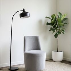 Crate & Barrel Ofelia Slate Grey Velvet Swivel Chair