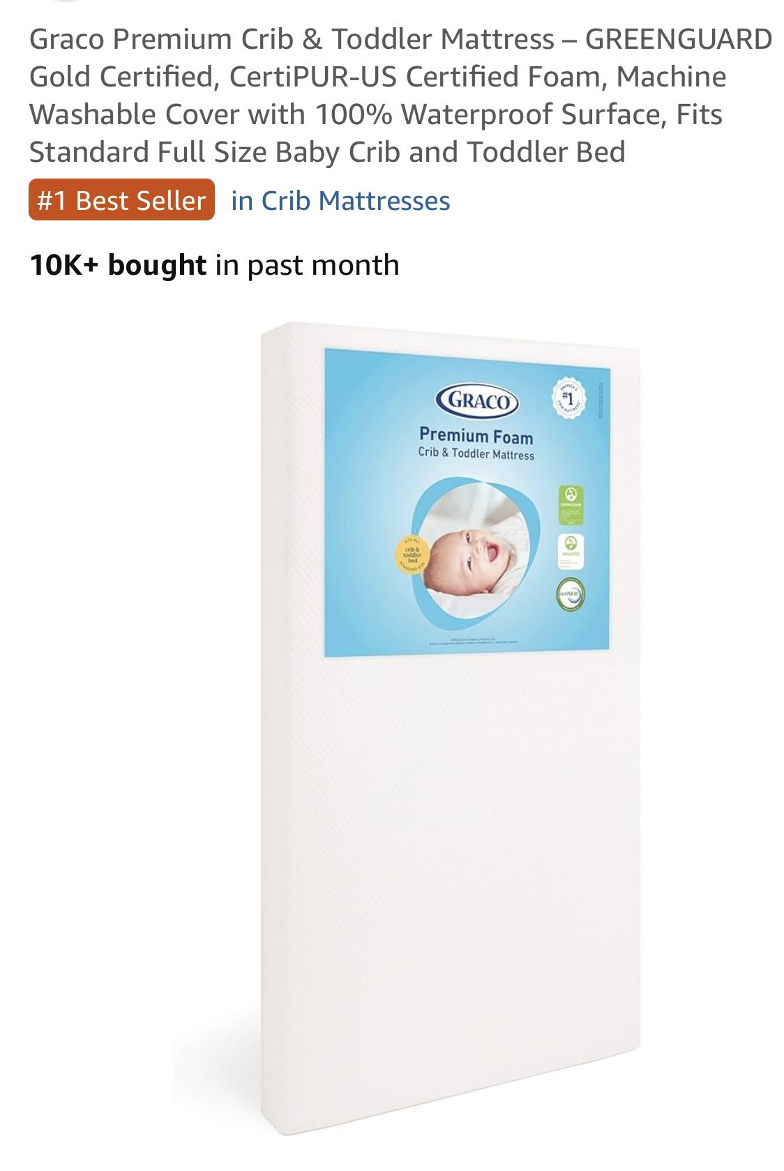 Like New Crib Mattress $55