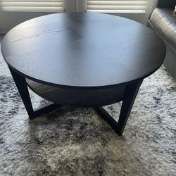 Round Black Coffee Table