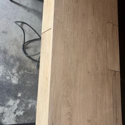 Wood Desk With Power Supply And Pull Out Drawers 