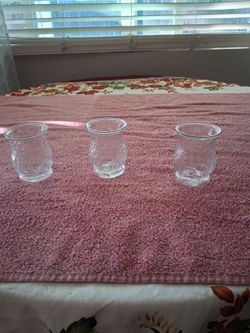 3 Princess house votive candle holders