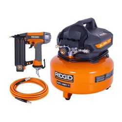 6 Gal. 150 PSI Portable Electric Oil-Free Jobsite Pancake Air Compressor with 25 ft. Air Hose and 18GA Brad Nailer
