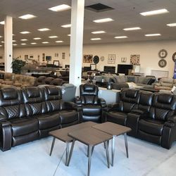Chocolate Color 3 Piece Power Reclining Set 