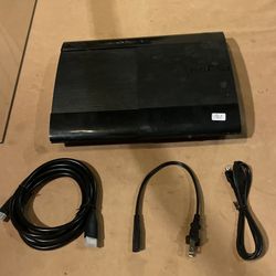 Sony PlayStation 3 Super Slim 500GB PS3 Black Console CECH-4201C w/ Cords(3
