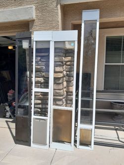 4 different 6ft-8ft Tall Pet Dog Cat Door Sliders PetSafe Doggy Door $60-$70 each See All Photos Read Description