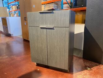 24″ Wide Double Door One Drawer Cabinet – Modern Grey