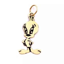 Warner Bros. 14k Gold Tweety Bird Charm Pendant Michael Anthony 1993 Vintage