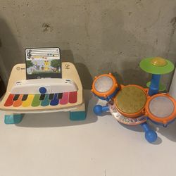 Toddler/Preschool Toy Instrument Bundle (Piano & Drums)