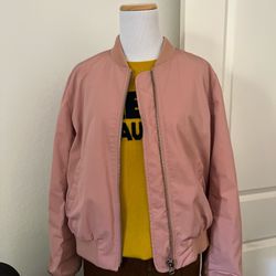 Madewell pink bomber jacket