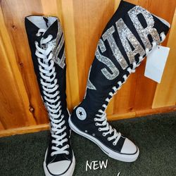 Converse all star knee high boots hot sale
