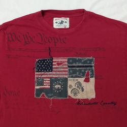 MENS WINCHESTER T-SHIRT SIZE 2XL COTTON DISTRESSED AMERICAN FLAG
