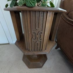 Mid Century Octogon End Table Oak