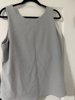 Gray Ribbed Sleeveless Tank Top