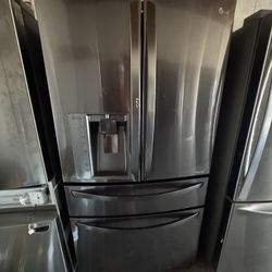 LG 4 Door Black Stainless Steel Refrigerator 36 Inch Wide Counter Depth 