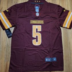 NFL Washington Commander/Red Commanders football uniform No.5 Jayden Daniels jersey