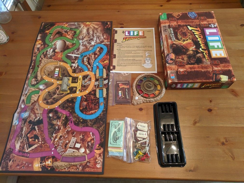 The Game of Life Indiana Jones Edition Board Game Complete 2008 Hasbro
