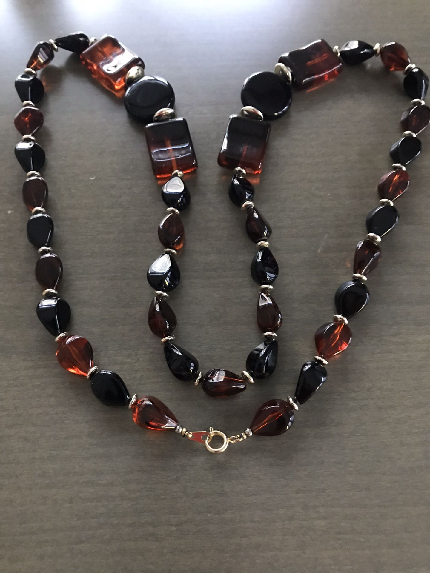 Multicolored Amber Lucite Necklace Vintage