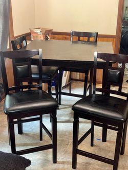 Dinette set with 4 chairs, good sturdy wood