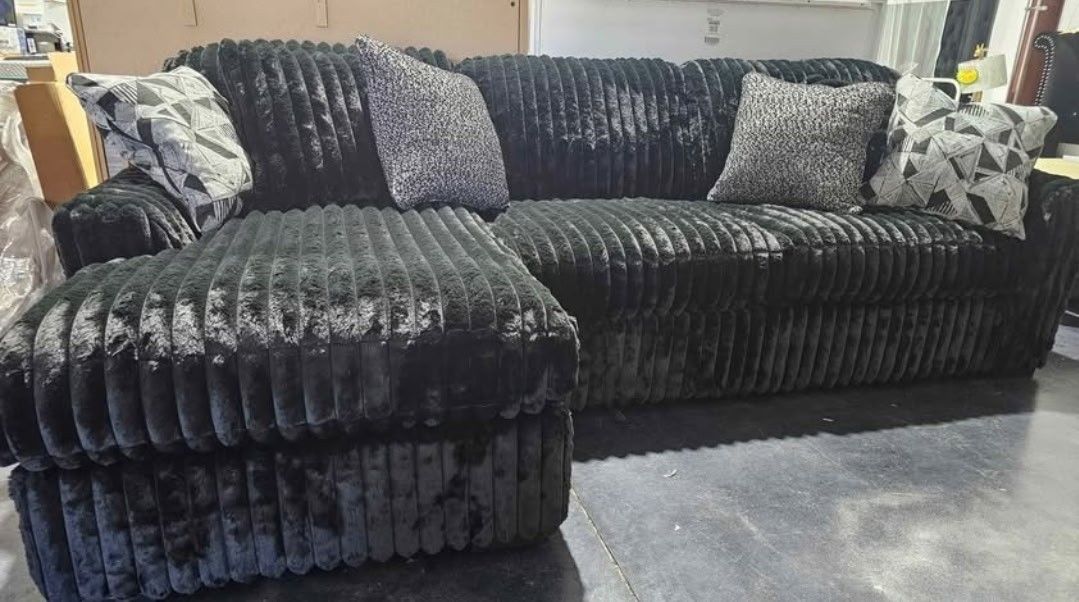 New Corduroy PLUSH chaise SECTIONAL