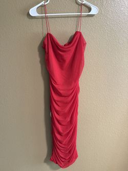red long dress