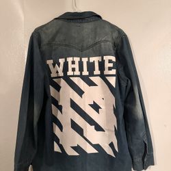 Authentic OFF-WHITE By Virgil Abloh Denim Jacket Size Mens X Large Designer 