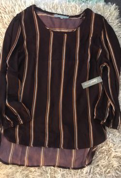 Burgundy with yellow lines blouse