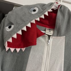 Shark Mommy Daddy Gray Hoodie Pj Warm Onesie 