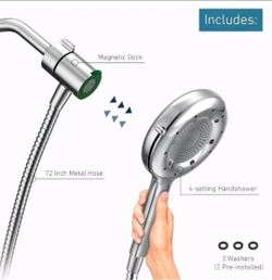 New Nebia Multi Function Hand Shower provides four different shower options: Relieve, Soothe, Clarify, and Cleanse. Missing Original Box!