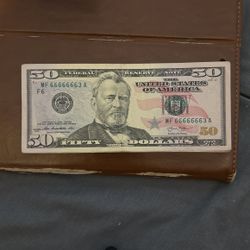 50 Dollar Bill Consecutive Seven 6s In A Row ! RARE