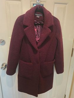 Burgundy Teddy Coat