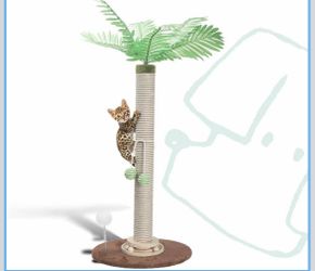 Cat Scratching Post 34 Inch with Rotating Turntable and Removable Hanging Ball