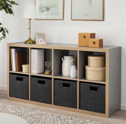 IKEA KALLAX 8-Cube Storage Organizer with 8 Storage Bins - Like New
