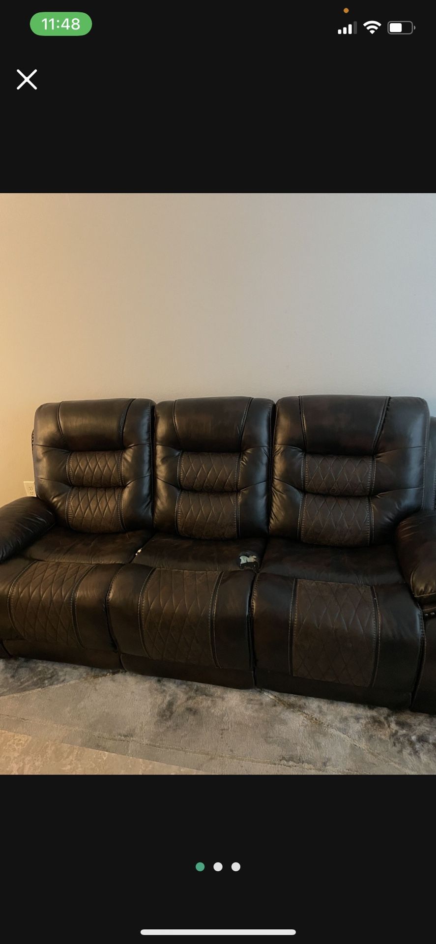 Leather Brown Couch 