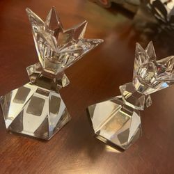 Set Real Crystal Candle Stick Holders