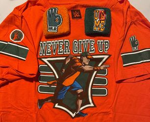 WWE John Cena orange/green 15x shirt and wristbands