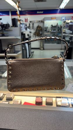 Valentino Rockstud Metallic Leather Shoulder Bag