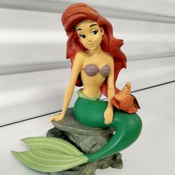 Vintage Disney The Little Mermaid Ariel & Sebastian Figure Statue 6.5"