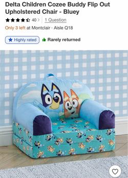 Delta Children Bluey Cozee Buddy Flip Out Chair