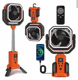 *New In Box* Portable Camping Fan with Adjustable Height Stand, 20000mAh Battery Powered Fan with Remote
