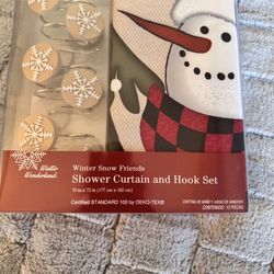 Christmas Shower Curtain New 