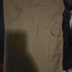 The Children's Place boys' pull-on cargo pants in a khaki or tan color