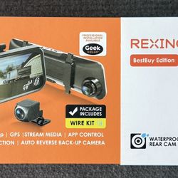 Rexing - M2Max Pro Front + Rear 4K + 1080p GPS Mirror Dash Cam