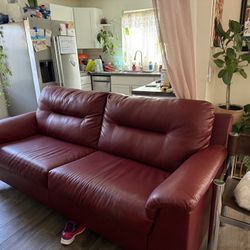 Red leather Couch 