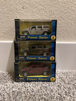 (3) Die Cast Metal Hummer H2, Power Racer