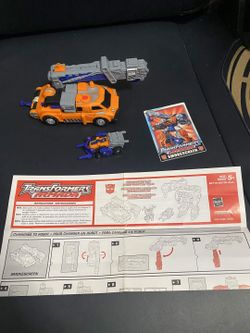 Complete 2002 Transformers Armada Smokescreen Crane Figure Liftor Comic Manual