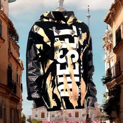 Diesel Hoodie S-MAC-HOOD-M1 Sweatshirt with All-Over Print Large