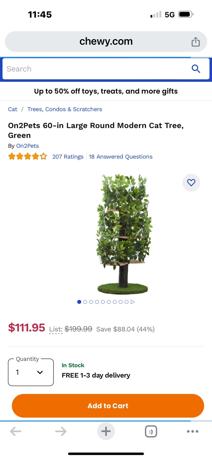 60 Inch Large Round Modern Cat Tree