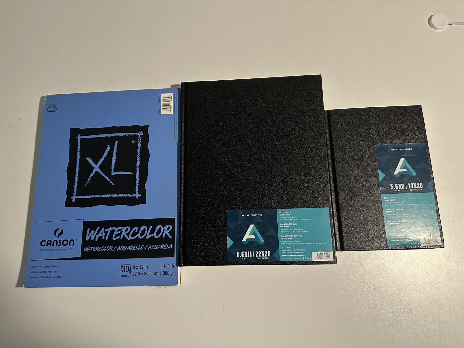 Sketchbook Set – Watercolor & Drawing (3 pcs)