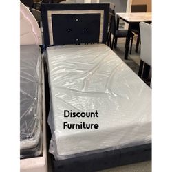Twin Size LED Bed With Memory Foam Mattress NEW
