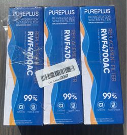 New 3-Pack PurePlus Refrigerator Water Filters RWF4700AC – Fits LG LT1000P & Kenmore 9980